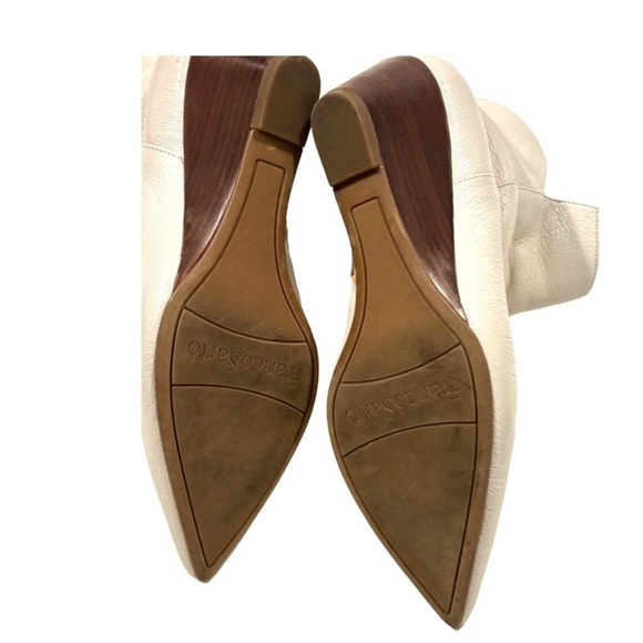 Franco Sarto Amsterdam Ankle Wedge Cream Leather Booties size 6.5 - Picture 6 of 10